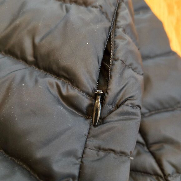 Eddie Bauer Womens Puffer Down Parka Coat 2XL Hooded Mid Length Jacket Black - Picture 12 of 13